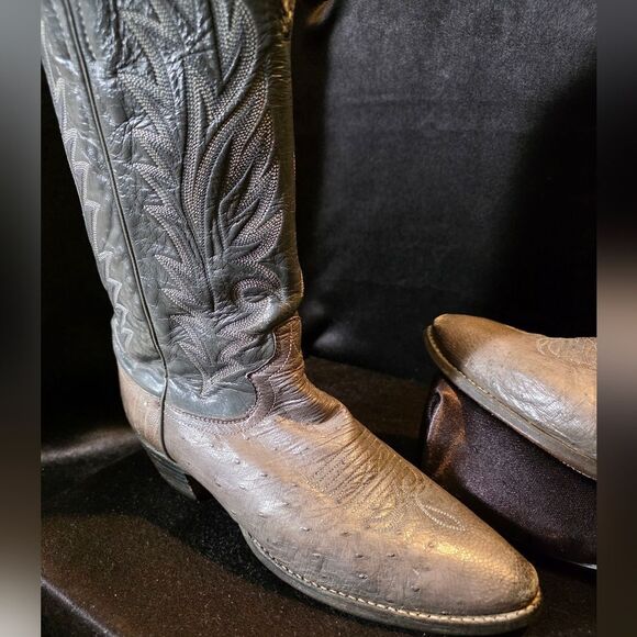 Justin Boots Gray Ostrich Mens 8.5 main image 7